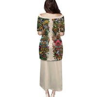 Hawaii And Japan Puletasi Tiki With Oni Mask - Polynesian Pride