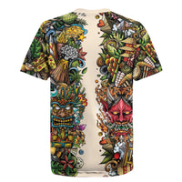 Hawaii And Japan Rugby Jersey Tiki With Oni Mask - Polynesian Pride