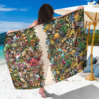 Hawaii And Japan Sarong Tiki With Oni Mask - Polynesian Pride