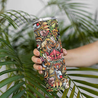 Hawaii And Japan Skinny Tumbler Tiki With Oni Mask - Polynesian Pride