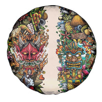 Hawaii And Japan Spare Tire Cover Tiki With Oni Mask - Polynesian Pride