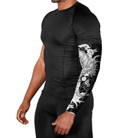 Hawaiian And Japanese Culture Arm Sleeves Irezumi Dragon With Polynesian Pattern Black - Polynesian Pride