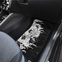 Hawaiian And Japanese Culture Car Mats Irezumi Dragon With Polynesian Pattern Black - Polynesian Pride