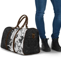 Hawaiian And Japanese Culture Travel Bag Irezumi Dragon With Polynesian Pattern Black - Polynesian Pride
