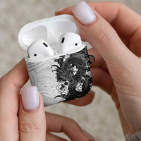 Hawaiian And Japanese Culture AirPods Case Irezumi Dragon With Polynesian Pattern White - Polynesian Pride