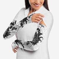 Hawaiian And Japanese Culture Arm Sleeves Irezumi Dragon With Polynesian Pattern White - Polynesian Pride