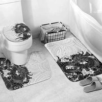 Hawaiian And Japanese Culture Bathroom Set Irezumi Dragon With Polynesian Pattern White - Polynesian Pride