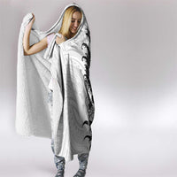 Hawaiian And Japanese Culture Hooded Blanket Irezumi Dragon With Polynesian Pattern White - Polynesian Pride