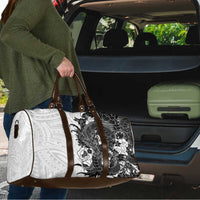 Hawaiian And Japanese Culture Travel Bag Irezumi Dragon With Polynesian Pattern White - Polynesian Pride