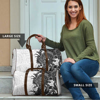 Hawaiian And Japanese Culture Travel Bag Irezumi Dragon With Polynesian Pattern White - Polynesian Pride