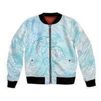 Polynesia Dolphins Under The Sea Bomber Jacket Simple Style LT05 Unisex Baby Blue - Polynesian Pride