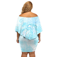 Polynesia Dolphins Under The Sea Family Matching Off Shoulder Short Dress and Hawaiian Shirt Simple Style LT05 - Polynesian Pride