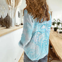 Polynesia Dolphins Under The Sea Women Casual Shirt Simple Style LT05 - Polynesian Pride