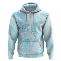 Polynesia Dolphins Under The Sea Zip Hoodie Simple Style LT05 Zip Hoodie Baby Blue - Polynesian Pride