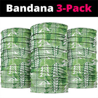 Green Hawaii Tapa Pattern Neck Gaiter With Heliconia Vintage Style LT05 package One Size: 25*50cm Green - Polynesian Pride