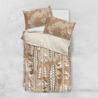 Beige Hawaii Tapa Pattern Bedding Set With Heliconia Vintage Style LT05 US Twin 172cm x 218cm Beige - Polynesian Pride