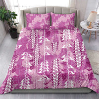 Magenta Hawaii Tapa Pattern Bedding Set With Heliconia Vintage Style LT05 - Polynesian Pride
