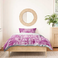 Magenta Hawaii Tapa Pattern Bedding Set With Heliconia Vintage Style LT05 - Polynesian Pride