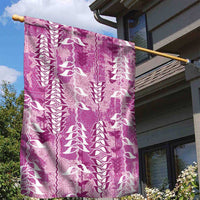 Magenta Hawaii Tapa Pattern Garden Flag With Heliconia Vintage Style LT05 - Polynesian Pride