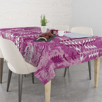 Magenta Hawaii Tapa Pattern Tablecloth With Heliconia Vintage Style LT05 - Polynesian Pride