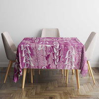 Magenta Hawaii Tapa Pattern Tablecloth With Heliconia Vintage Style LT05 - Polynesian Pride