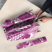 Magenta Hawaii Tapa Pattern Umbrella With Heliconia Vintage Style LT05 - Polynesian Pride