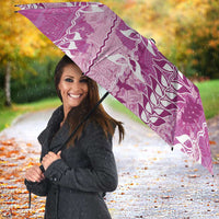 Magenta Hawaii Tapa Pattern Umbrella With Heliconia Vintage Style LT05 - Polynesian Pride