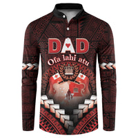Personalised Tonga Happy Father's Day Button Sweatshirt Ofa Lahi Atu Dad Polynesian Tribal