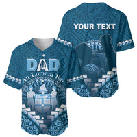 Personalised Fiji Happy Father's Day Baseball Jersey Au Lomani Iko Dad Polynesian Tribal