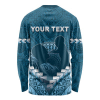 Personalised Fiji Happy Father's Day Long Sleeve Shirt Au Lomani Iko Dad Polynesian Tribal LT05 - Polynesian Pride