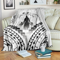 New Zealand Happy Father's Day Blanket Aroha Ahau Ki A Koe Papa Polynesian Tribal LT05 White - Polynesian Pride