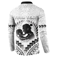 Personalised New Zealand Happy Father's Day Button Sweatshirt Aroha Ahau Ki A Koe Papa Polynesian Tribal LT05 - Polynesian Pride