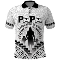 Personalised New Zealand Happy Father's Day Polo Shirt Aroha Ahau Ki A Koe Papa Polynesian Tribal