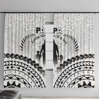 New Zealand Happy Father's Day Window Curtain Aroha Ahau Ki A Koe Papa Polynesian Tribal LT05 With Hooks White - Polynesian Pride