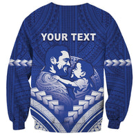 Personalised Samoa Happy Father's Day Sweatshirt Ou Te Alofa Ia Te Oe Tama Dad Polynesian Tribal