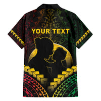 Personalised Vanuatu Happy Father's Day Family Matching Tank Maxi Dress and Hawaiian Shirt Mi Lavem Yu Papa Polynesian Tribal