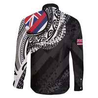 Hawaii Flag Day Family Matching Long Sleeve Bodycon Dress and Hawaiian Shirt Hawaiian Maile Lei