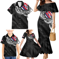 Hawaii Flag Day Family Matching Mermaid Dress and Hawaiian Shirt Hawaiian Maile Lei