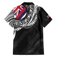 Hawaii Flag Day Family Matching Off The Shoulder Long Sleeve Dress and Hawaiian Shirt Hawaiian Maile Lei