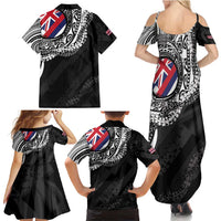 Hawaii Flag Day Family Matching Summer Maxi Dress and Hawaiian Shirt Hawaiian Maile Lei