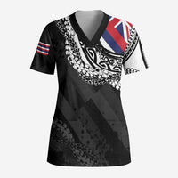 Hawaii Flag Day Scrub Top Hawaiian Maile Lei - Polynesian Pride