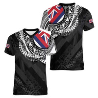 Hawaii Flag Day Women V-Neck T-Shirt Hawaiian Maile Lei