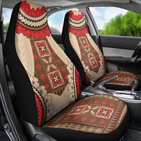 Samoa Language Week Car Seat Cover Samoan Motif With Red Hibiscus LT05 - Polynesian Pride