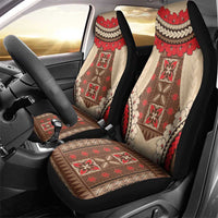 Samoa Language Week Car Seat Cover Samoan Motif With Red Hibiscus LT05 - Polynesian Pride