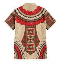 Samoa Language Week Family Matching Mermaid Dress and Hawaiian Shirt Samoan Motif With Red Hibiscus