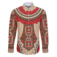 Samoa Language Week Family Matching Mermaid Dress and Hawaiian Shirt Samoan Motif With Red Hibiscus