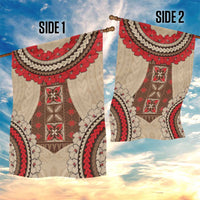 Samoa Language Week Garden Flag Samoan Motif With Red Hibiscus LT05 - Polynesian Pride