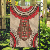 Samoa Language Week Garden Flag Samoan Motif With Red Hibiscus LT05 Garden Flag Beige - Polynesian Pride