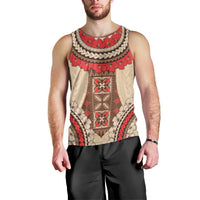 Samoa Language Week Men Tank Top Samoan Motif With Red Hibiscus LT05 - Polynesian Pride