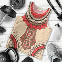 Samoa Language Week Men Tank Top Samoan Motif With Red Hibiscus LT05 - Polynesian Pride
